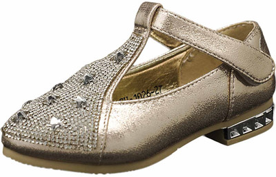 

Yellow Bee Girls Velcro Jutis(Gold