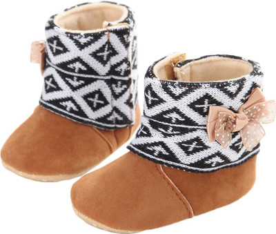 

abdc kids Girls Velcro Casual Boots(Brown
