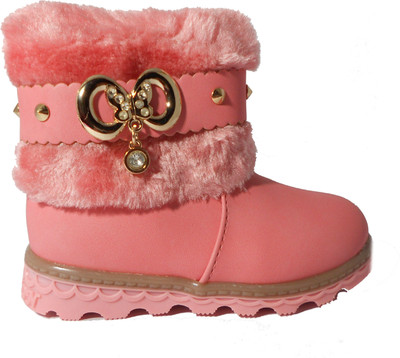 

WTdesign Girls Slip on Casual Boots(Pink
