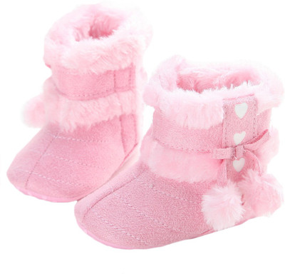 

abdc kids Girls Velcro Casual Boots(Pink