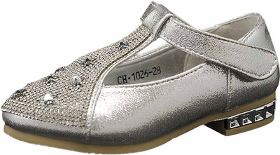 

Yellow Bee Girls Velcro Jutis(Silver