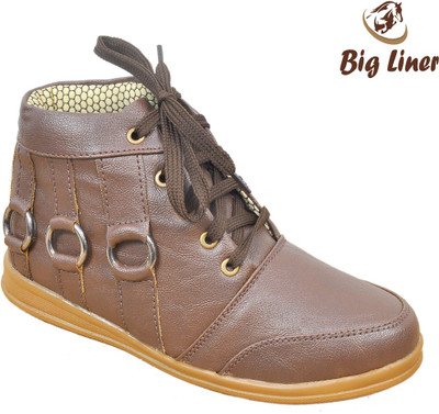 

Big Liner Boys Lace Casual Boots(Brown