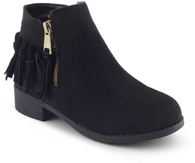 

KITTENS Girls Slip on Casual Boots(Black
