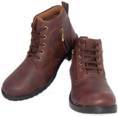 D'zigners Boys Lace Casual Boots(Maroon