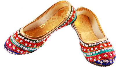 

Khussa Girls Slip on Jutis(Multicolor, Brown