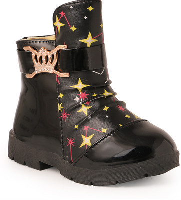 

N Five Girls Slip on Casual Boots(Black