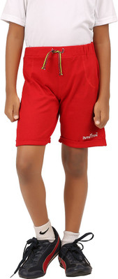 

Parrot Crow Short For Boys Casual Solid Cotton(Red, Pack of 1