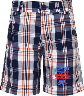 

Joven Short For Boys Casual Checkered Cotton(Blue, Pack of 1