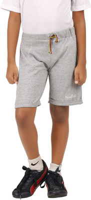 

Parrot Crow Short For Boys Casual Solid Cotton(Grey, Pack of 1