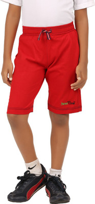

Parrot Crow Short For Boys Casual Solid Cotton(Red, Pack of 1