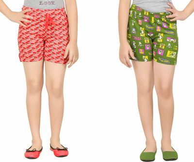 

Red Ring Short For Girls Casual Printed Cotton(Multicolor, Pack of 2