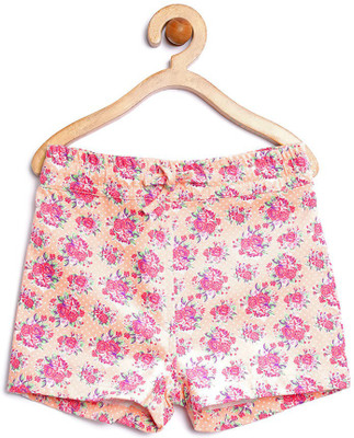 

Yk Short For Girls Casual Printed Cotton(Orange, Pack of 1