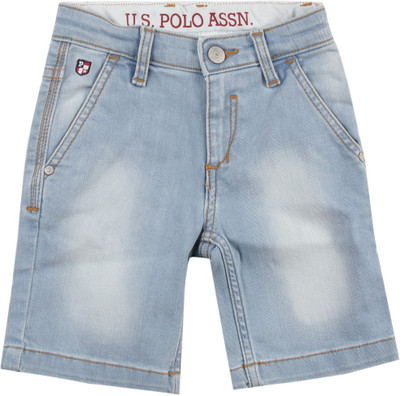 

US Polo Kids Short For Boys Casual Solid Cotton, Dk. blue