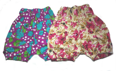 

Multicolor Short For Girls Casual Printed Cotton(Purple, Pack of 2