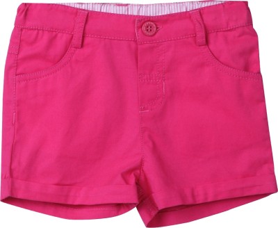 BEEBAY Short For Girls Casual Solid Cotton Blend(Pink, Pack of 1)