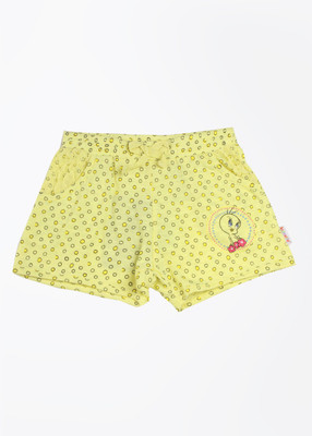 

Tweety Short For Girls Cotton(Yellow, Butter cup yellow