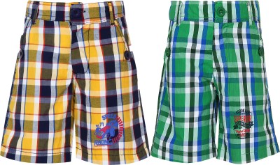 

Joven Short For Boys Casual Checkered Cotton(Multicolor, Pack of 2, Multi colour