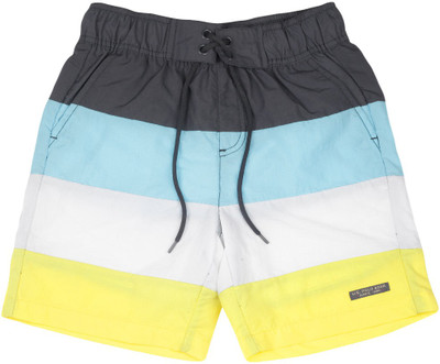 

US Polo Kids Short For Boys Casual Striped Nylon(Grey, Dk. yellow