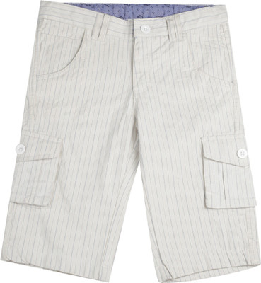 

People Short For Boys Casual Striped Cotton(Multicolor, White