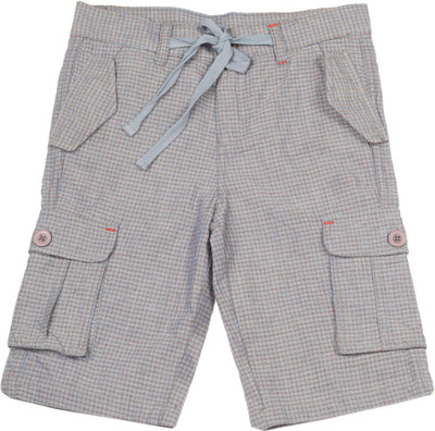 

People Short For Boys Checkered Cotton(Multicolor, Grey