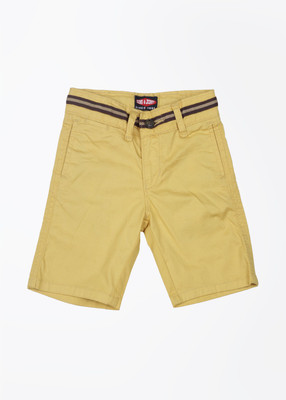 Gini & Jony Short For Boys Cotton Linen Blend, Cotton Nylon Blend, Cotton Linen Blend(Yellow, Pack of 1, Bright gold(1285)