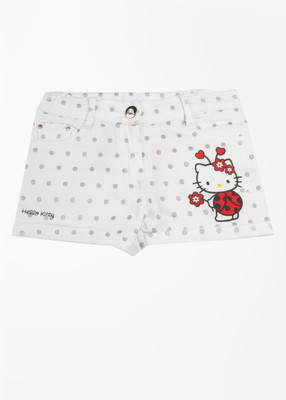 

Hello Kitty Short For Girls Printed Cotton Nylon Blend(White, Star white