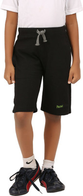 

Parrot Crow Short For Boys Casual Solid Cotton(Black, Pack of 1