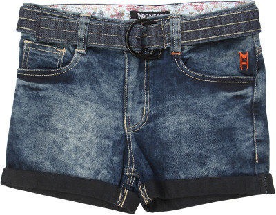 

Magneto Short For Girls Casual Solid Denim(Blue, Pack of 1, Cloud