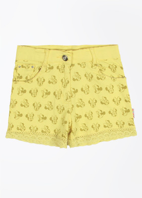 

Minnie Mouse Short For Girls Cotton(Yellow, Butter cup yellow
