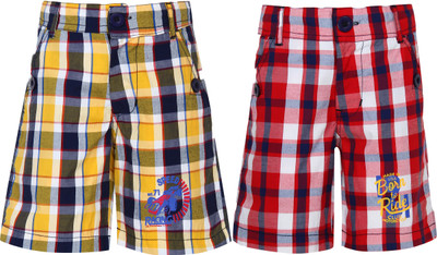 

Joven Short For Boys Casual Checkered Cotton(Multicolor, Pack of 2, Multi colour