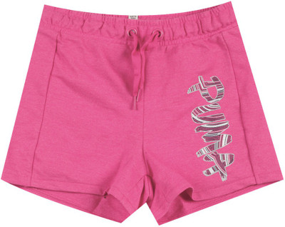 

Puma Short For Girls Printed Polyester Cotton Blend(Pink, Pack of 1, Rose red heather