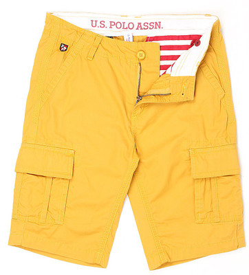 

US Polo Kids Short For Boys Casual Solid Cotton(Yellow, Pack of 1, Medium yellow