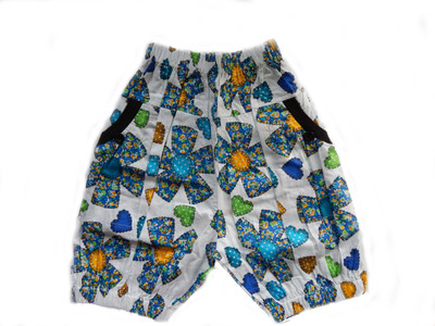 

BG Short For Girls Casual Floral Print Cotton(White, Pack of 1, Whity blue