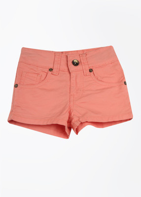 

Gini & Jony Short For Girls Solid Cotton Nylon Blend(Orange), 1268