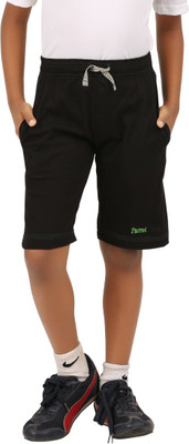 

Parrot Crow Short For Boys Casual Solid Cotton(Black, Pack of 1