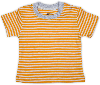 

FS Mini Klub Boys Striped Cotton T Shirt(Yellow, Pack of 1, Dk yellow