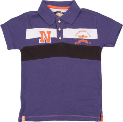 

NautiNati Boys Solid Cotton T Shirt(Purple, Pack of 1