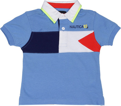 

Nautica Boys Applique Cotton T Shirt(Multicolor, Pack of 1, 465