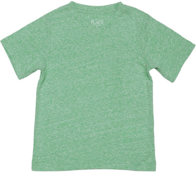 

The Children's Place Boys Solid Cotton Polyester Blend T Shirt(Green, Pack of 1, 1219