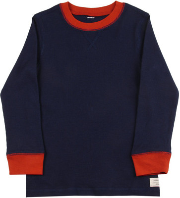 

Carter's Boys Self Design Cotton T Shirt(Blue, Pack of 1, Navy (400)