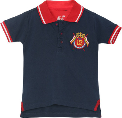 

FS Mini Klub Boys Solid Cotton T Shirt(Dark Blue, Pack of 1