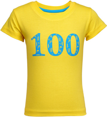 

NO.99 Boys Printed Cotton T Shirt(Yellow, Pack of 1