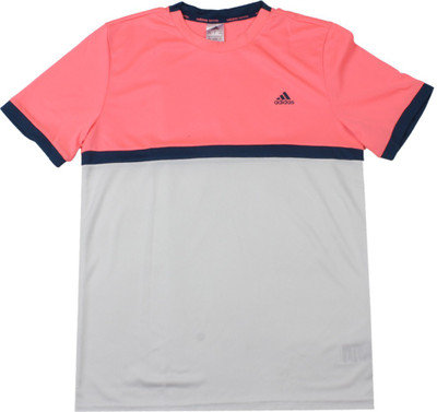 

ADIDAS Boys Solid Polyester T Shirt(White, Pack of 1, White/flared/tecste
