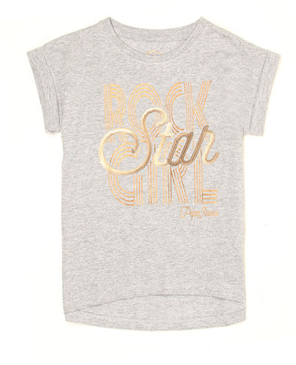 

Pepe Girls Printed Cotton T Shirt(Grey, Pack of 1