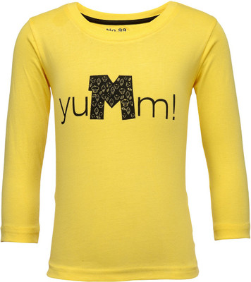 

NO.99 Boys Printed Cotton T Shirt(Yellow, Pack of 1