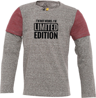

Insta Fab Boys Solid Cotton T Shirt(Grey, Pack of 1