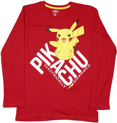 

Pokemon Boys Printed Cotton T Shirt(Red, Pack of 1