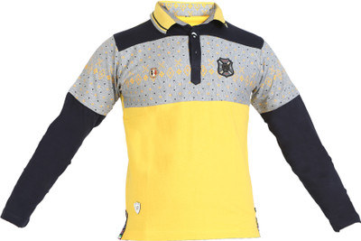 

Awack Boys Printed Coton T Shirt(Yellow, Pack of 1