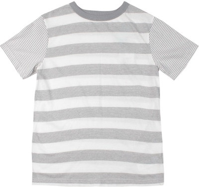 

The Children's Place Boys Striped Cotton T Shirt(White, Pack of 1, 798