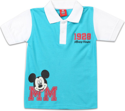 

Disney Boys Printed Cotton T Shirt(Blue, Pack of 1